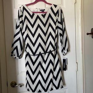 MyMichelle black and white belted dress , size 13